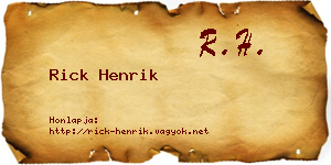 Rick Henrik névjegykártya